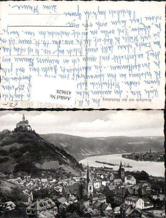 439628,Braubach am Rhein Totale m. Marksburg Burg