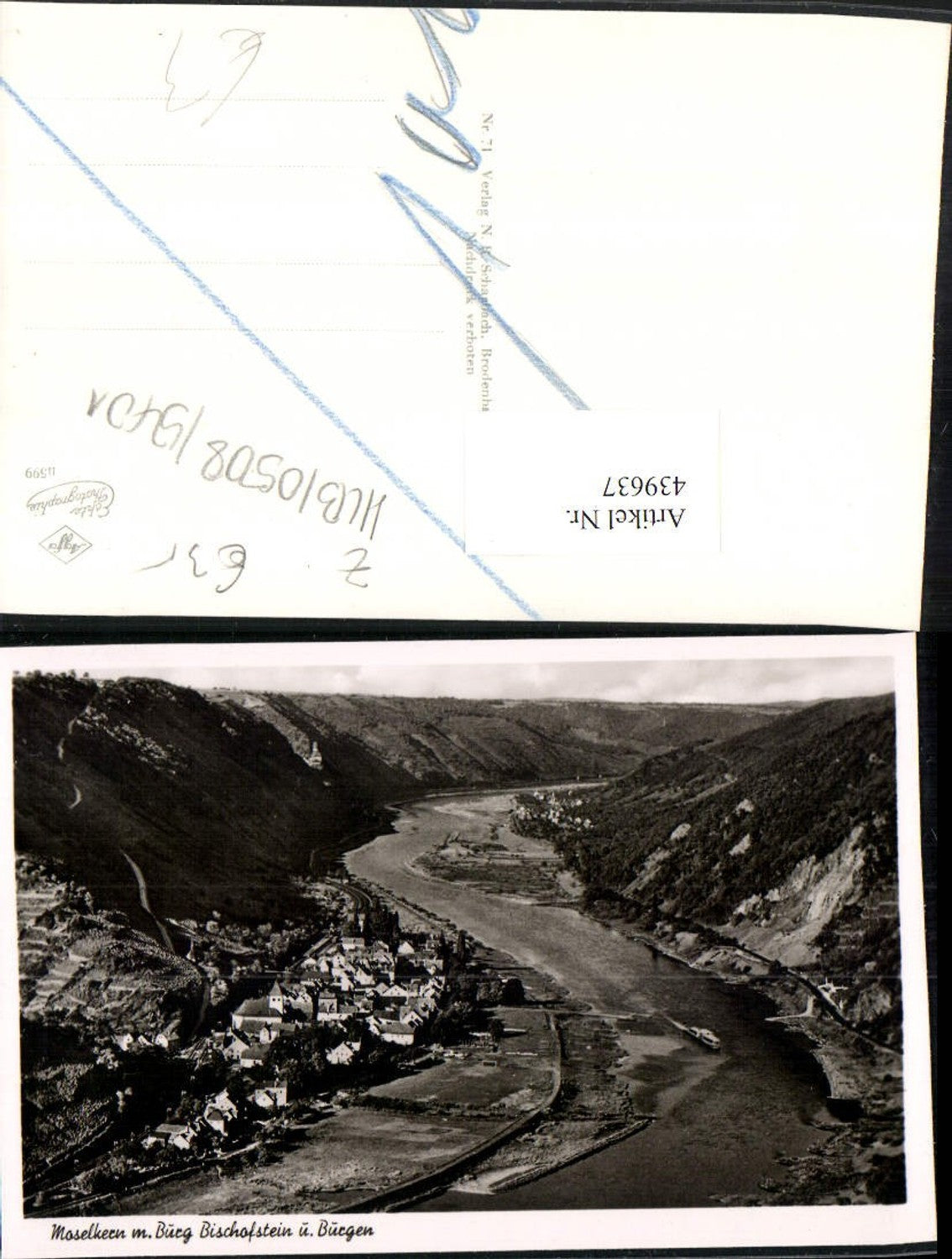 439637,Moselkern Totale m. Burg Bischofstein u. Burgen