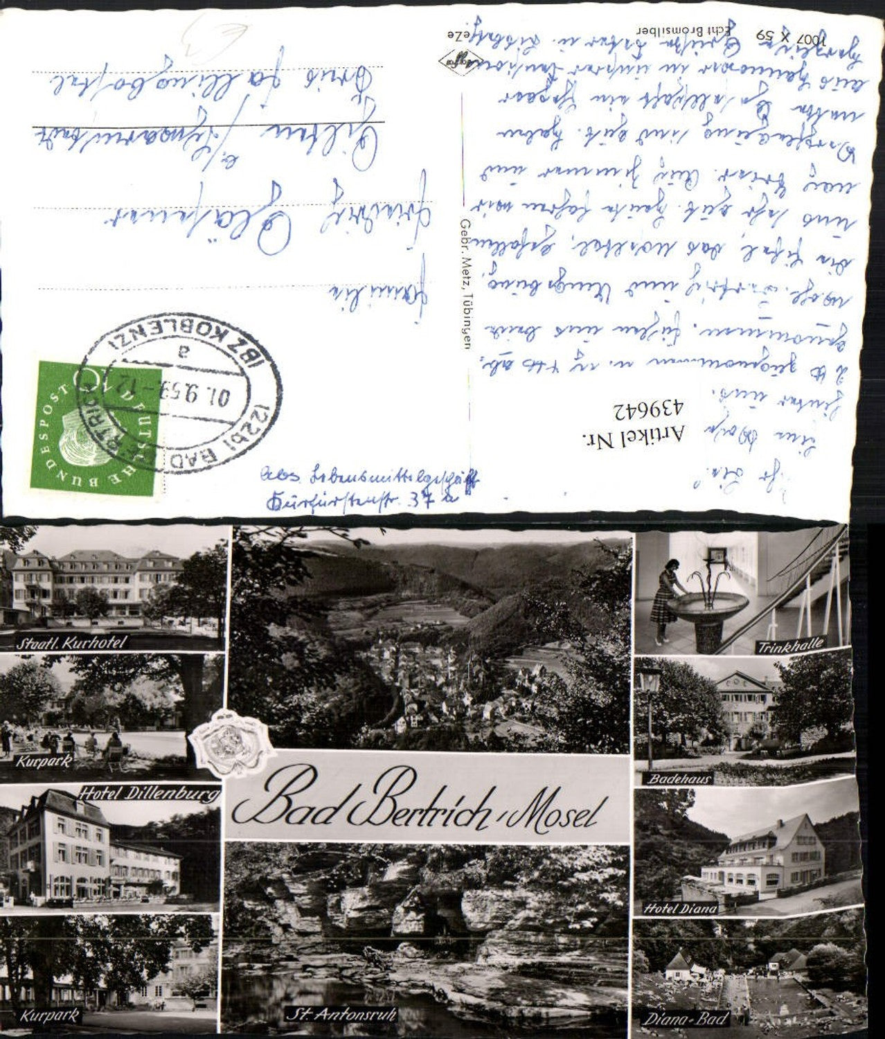 439642,Bad Bertrich an d. Mosel Totale Kurhotel Kurpark Badehaus Mehrbildkarte