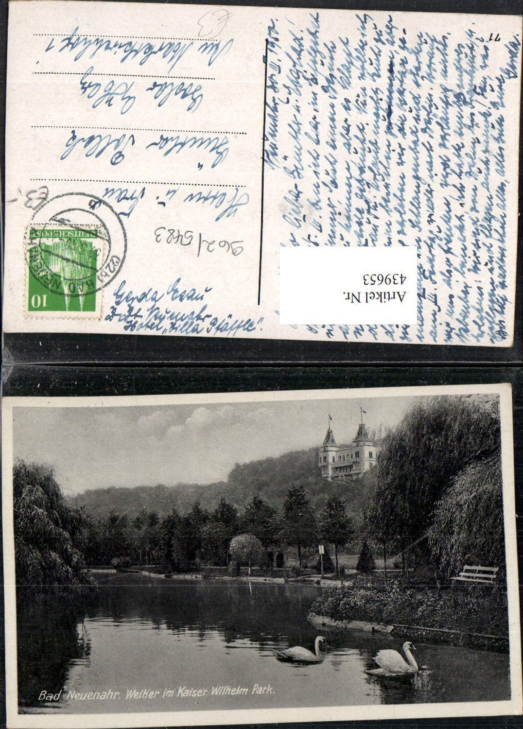 439653,Bad Neuenahr Weiher im Kaiser Wilhelm Park Schwäne