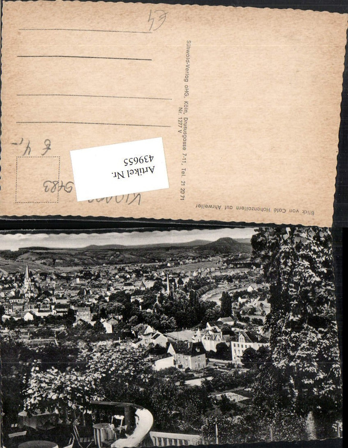 439655,Blick vom Cafe Hohenzollern auf Ahrweiler Totale