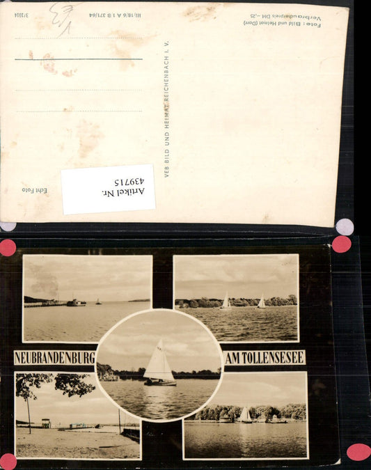 439715,Neubrandenburg Tollensesee See Segelboote Mehrbildkarte pub VEB