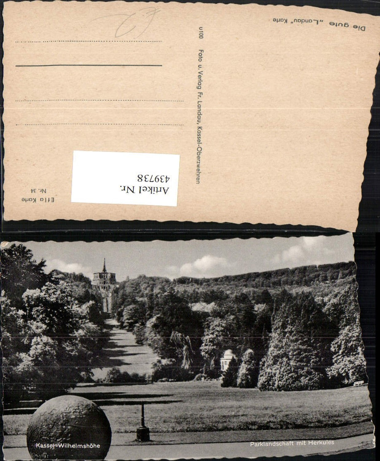 439738,Kassel Wilhelmshöhe Parklandschaft m. Herkules