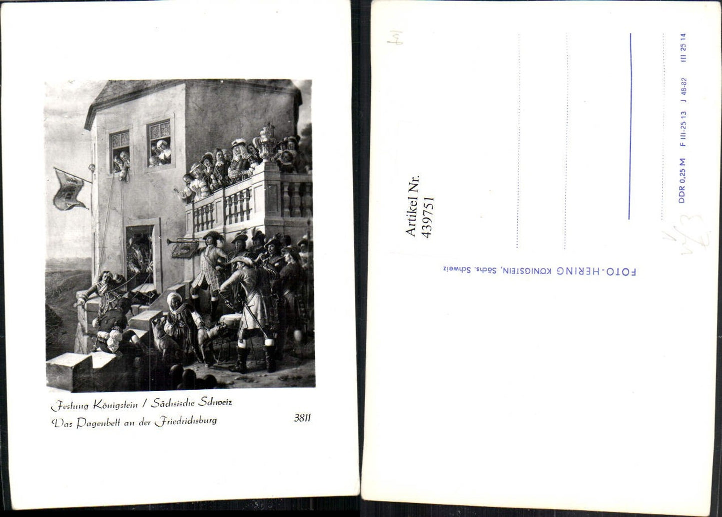439751,Künstler AK Festung Königstein Pagenbett an d. Friedrichsburg Geschichte pub Foto Hering