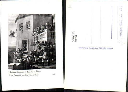 439751,Künstler AK Festung Königstein Pagenbett an d. Friedrichsburg Geschichte pub Foto Hering
