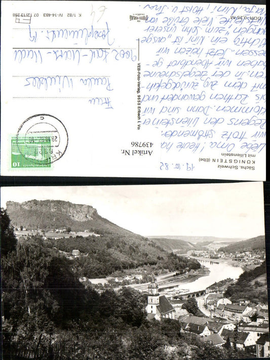 439786,Sächsische Schweiz Königstein an d. Elbe Totale m. Lilienstein