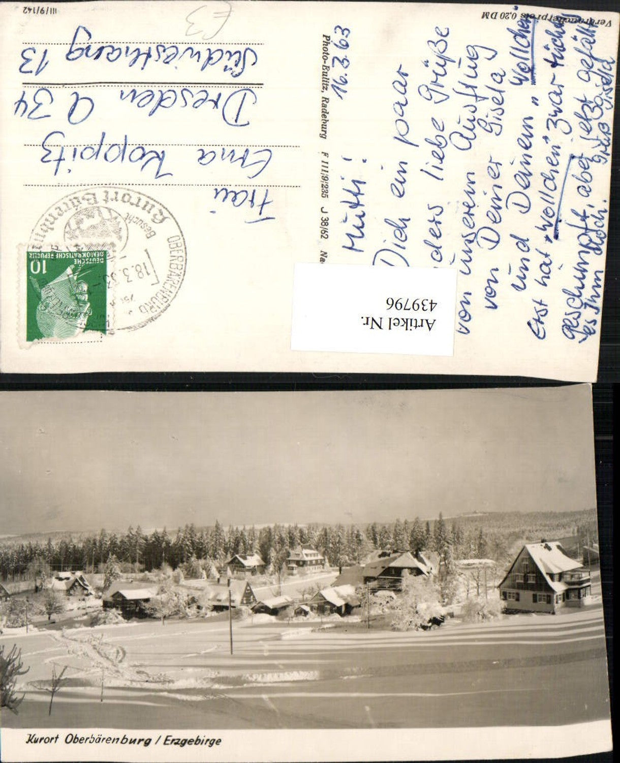 439796,Oberbärenburg im Erzgebirge Teilansicht Winterbild