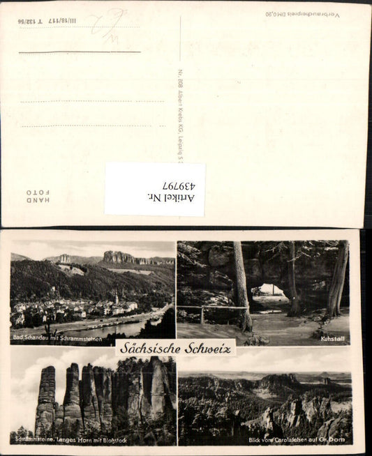 439797,Sächsische Schweiz Bad Schandau Totale Kuhstall Schrammsteine Mehrbildkarte