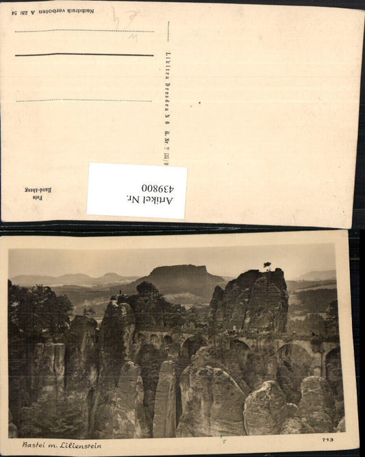 439800,Sächsische Schweiz Bastei m. Lilienstein Felsen b. Rathen