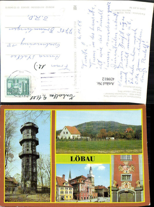 439812,Löbau Aussichtsturm Denkmal Rathaus Mehrbildkarte pub VEB