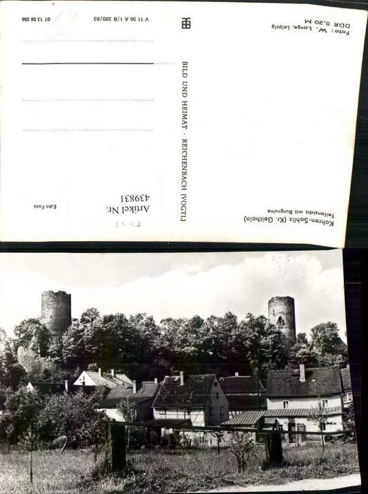439831,Kohren-Sahlis Teilansicht m. Burgruine pub VEB
