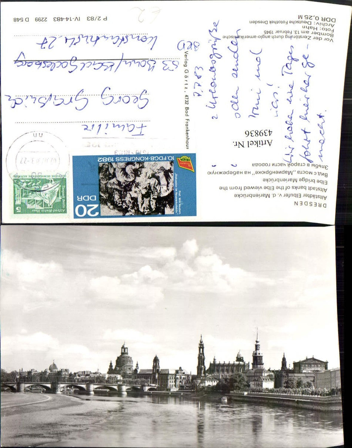 439836,Dresden Teilansicht Elbufer von d. Marienbrücke