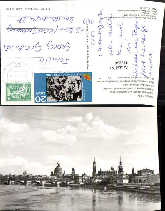 439836,Dresden Teilansicht Elbufer von d. Marienbrücke
