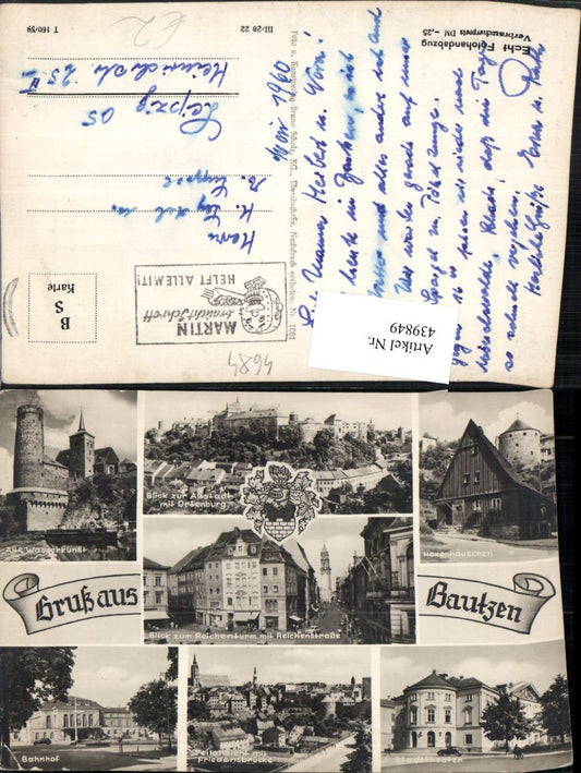 439849,Bautzen Totale Wasserkunst Kirche Bahnhof Theater Mehrbildkarte