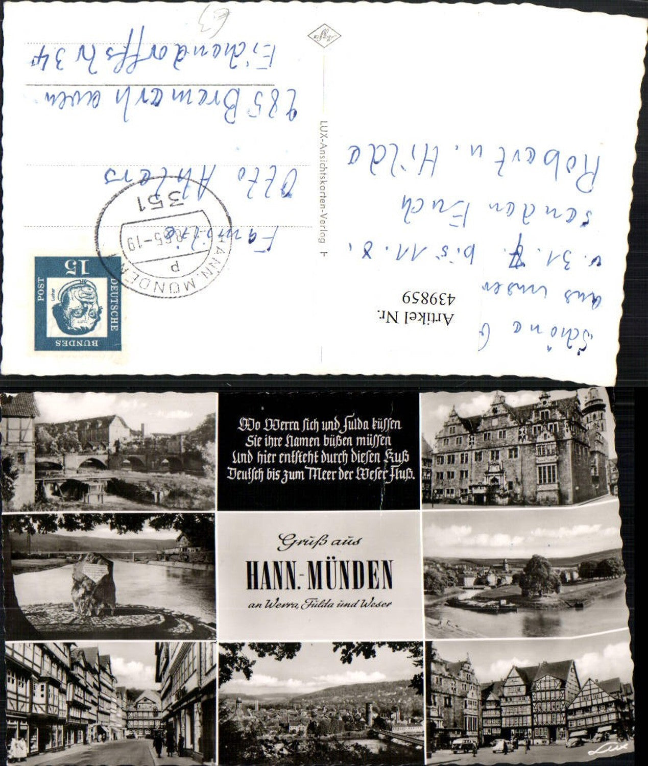 439859,Hannoversch-Münden Totale Brücke Rathaus Straßenansicht Mehrbildkarte