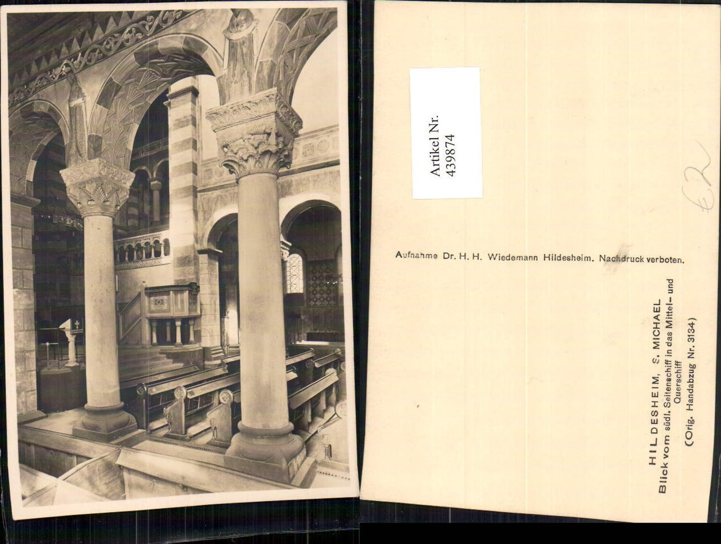 439874,Hildesheim S. Michael Kirche Innenansicht Säulen