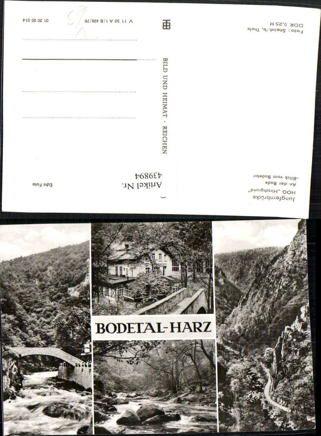 439894,Bodetal im Harz b. Thale Brücke Gaststätte Mehrbildkarte pub VEB