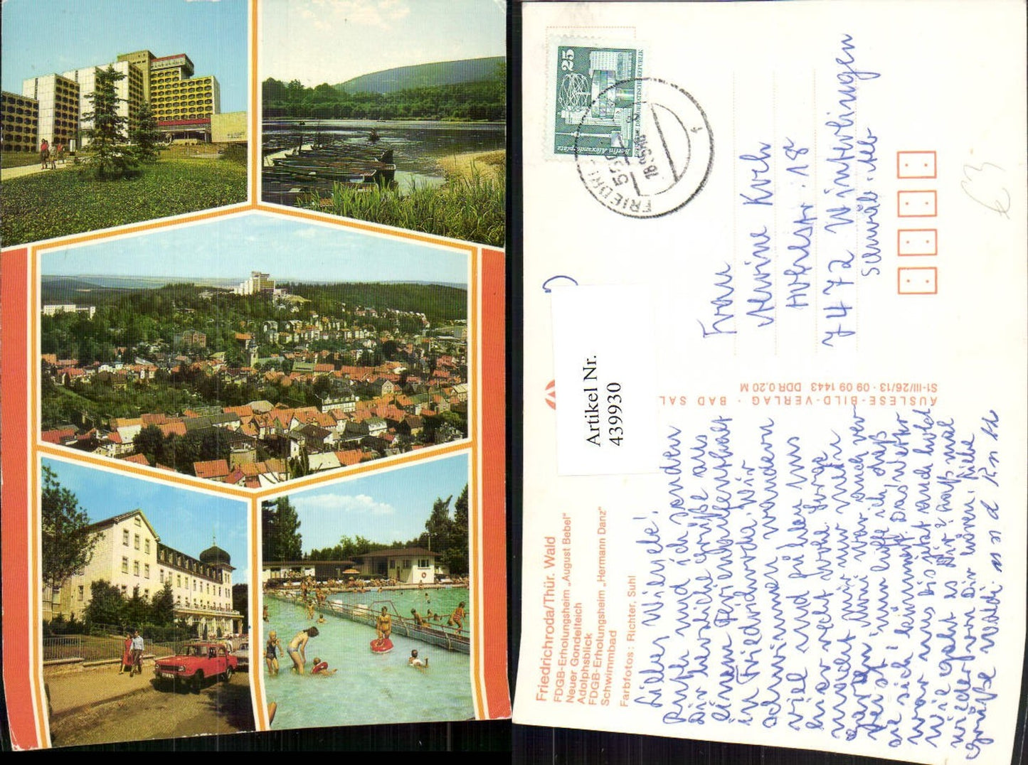 439930,Friedrichroda Totale Schwimmbad Gondelteich Mehrbildkarte