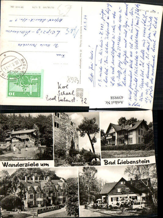 439958, Bad Liebenstein Castle Ruins Waldhaus Castle Multi-view postcard