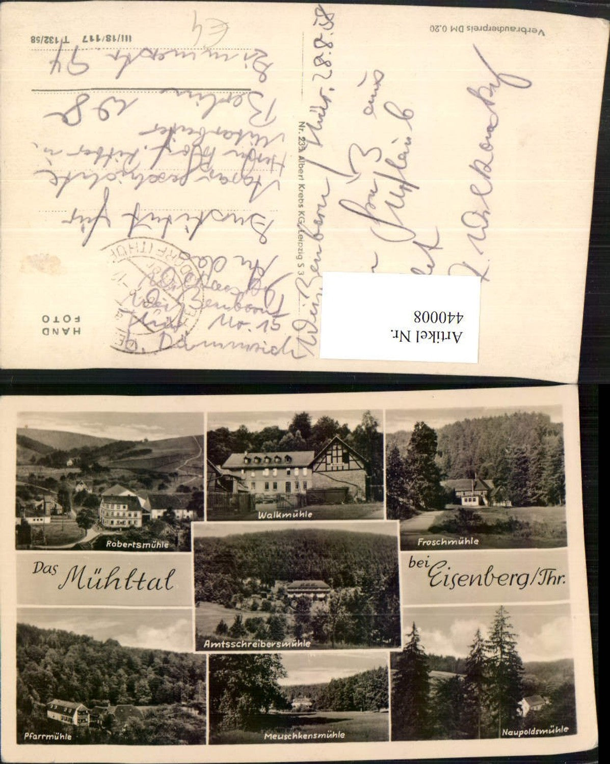 440008, Mühltal near Eisenberg Walkmühle Froschmühle Pfarrmühle Multi-image postcard