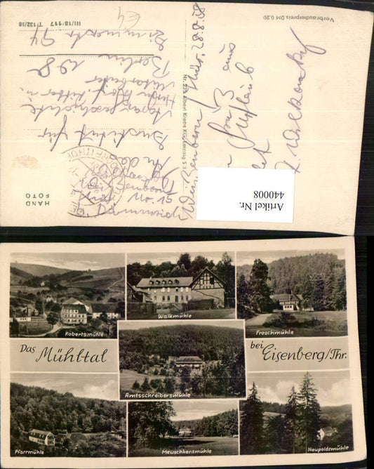 440008, Mühltal near Eisenberg Walkmühle Froschmühle Pfarrmühle Multi-image postcard
