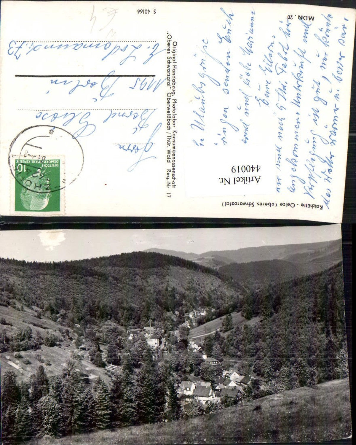 440019, Katzhütte Oelze in the Schwarzatal valley, Total view
