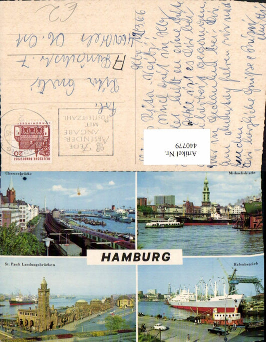 440779,Hamburg Hafen Schiff St. Pauli Überseebrücke Mehrbildkarte