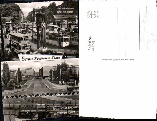 440792,Berlin Potsdamer Platz Berliner Mauer DDR Straßenbahn Mehrbildkarte
