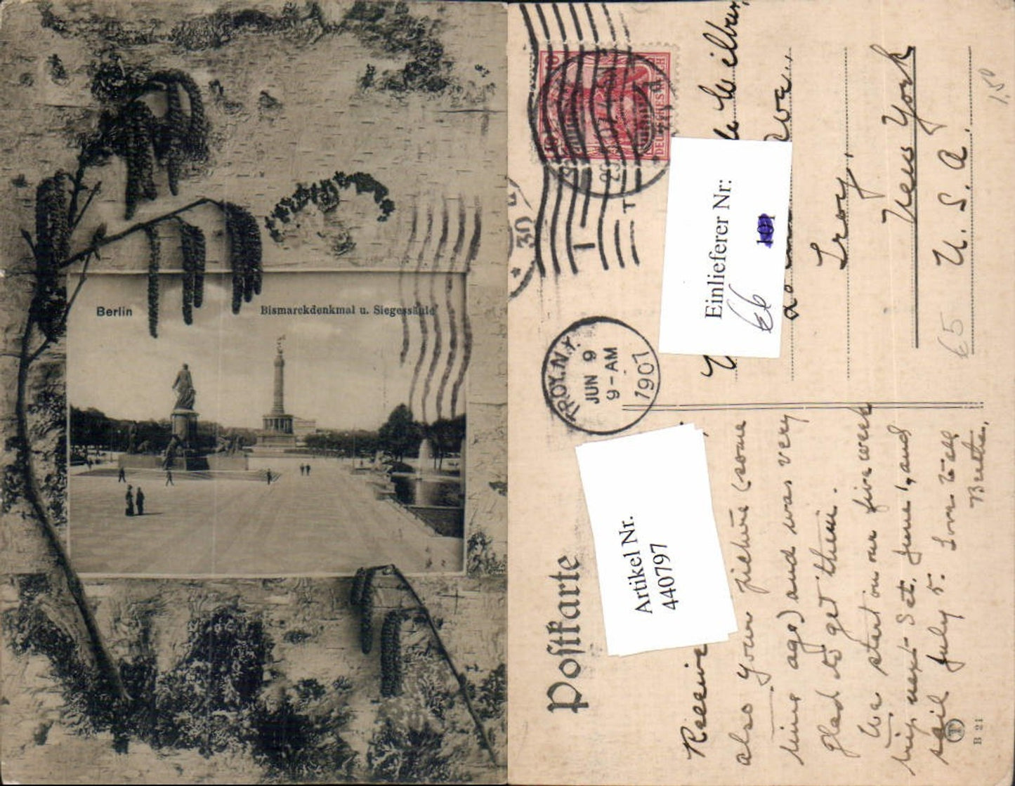 440797,Berlin Bismarckdenkmal u. Siegessäule Passepartout