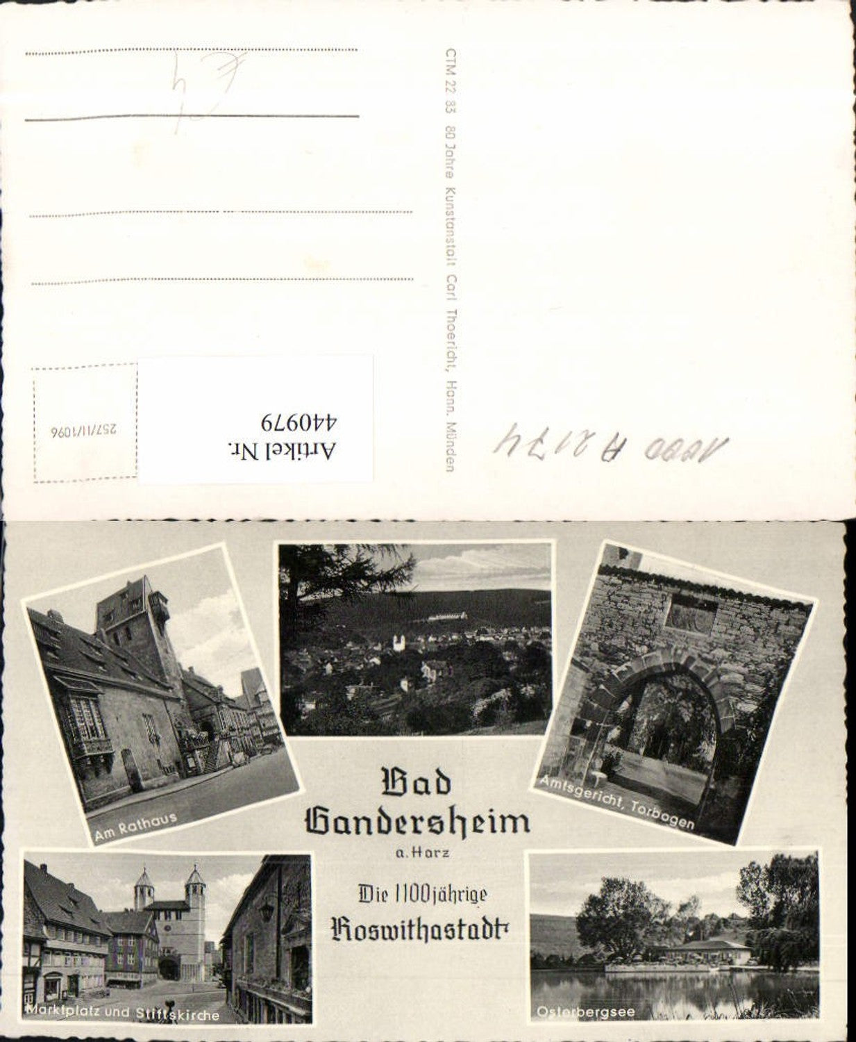 440979,Bad Gandersheim am Harz Totale Rathaus Marktplatz Kirche Mehrbildkarte