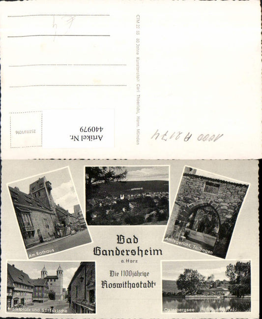 440979,Bad Gandersheim am Harz Totale Rathaus Marktplatz Kirche Mehrbildkarte