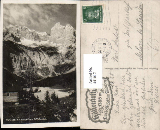441017,Höllental m. Zugspitze u. Riffelspitze b. Garmisch Bergkulisse