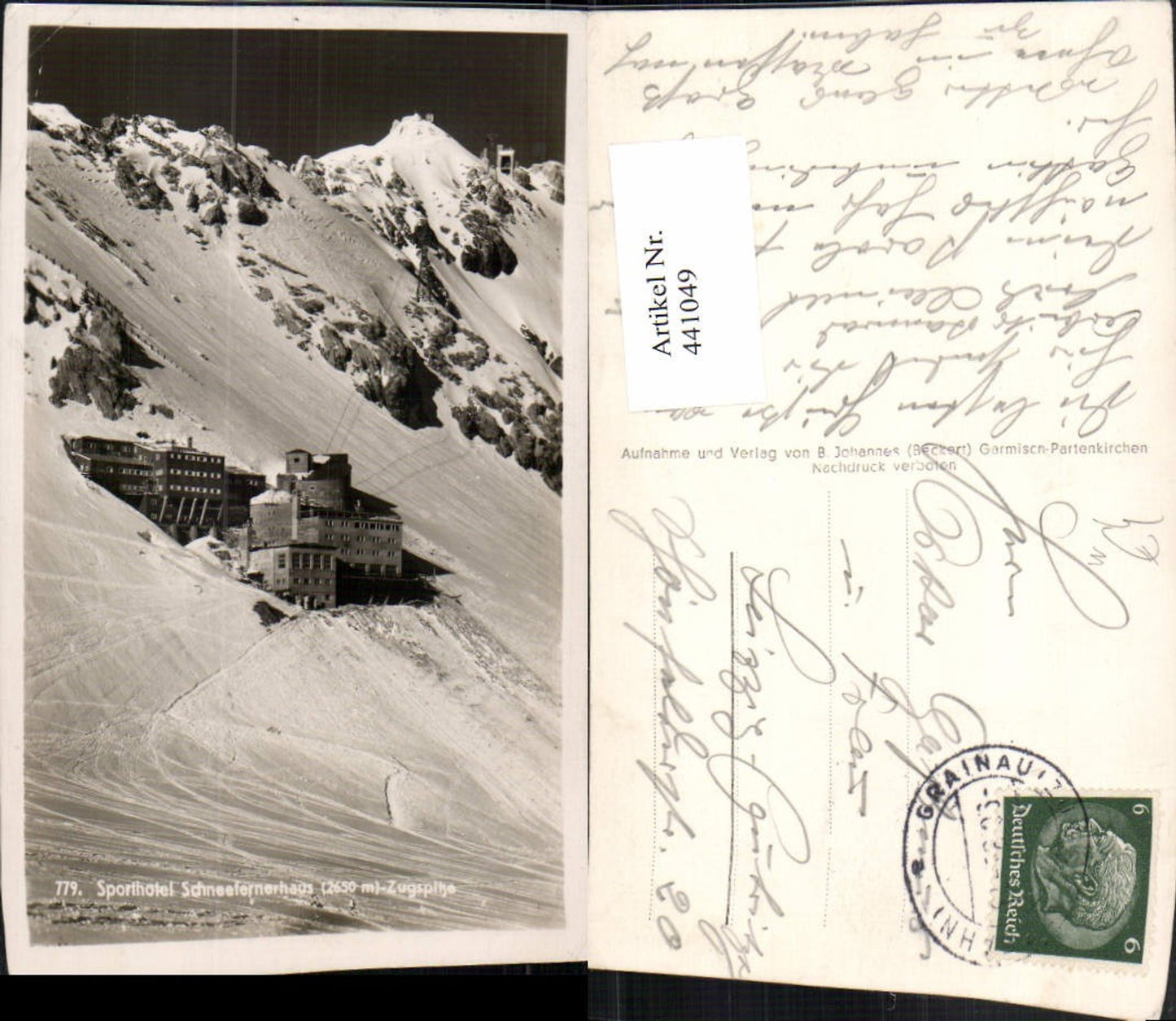 441049,Sporthotel Schneefernerhaus b. Garmisch m. Zugspitze Bergkulisse