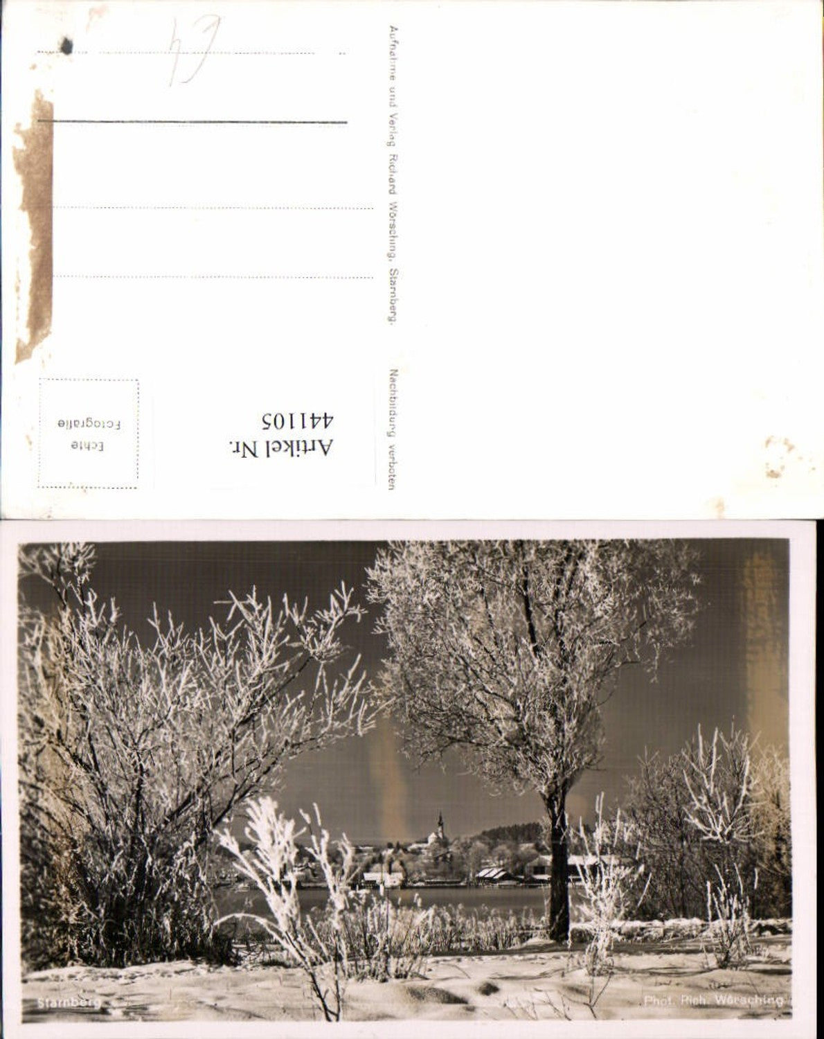 441105,Blick auf Starnberg Teilansicht Winterbild
