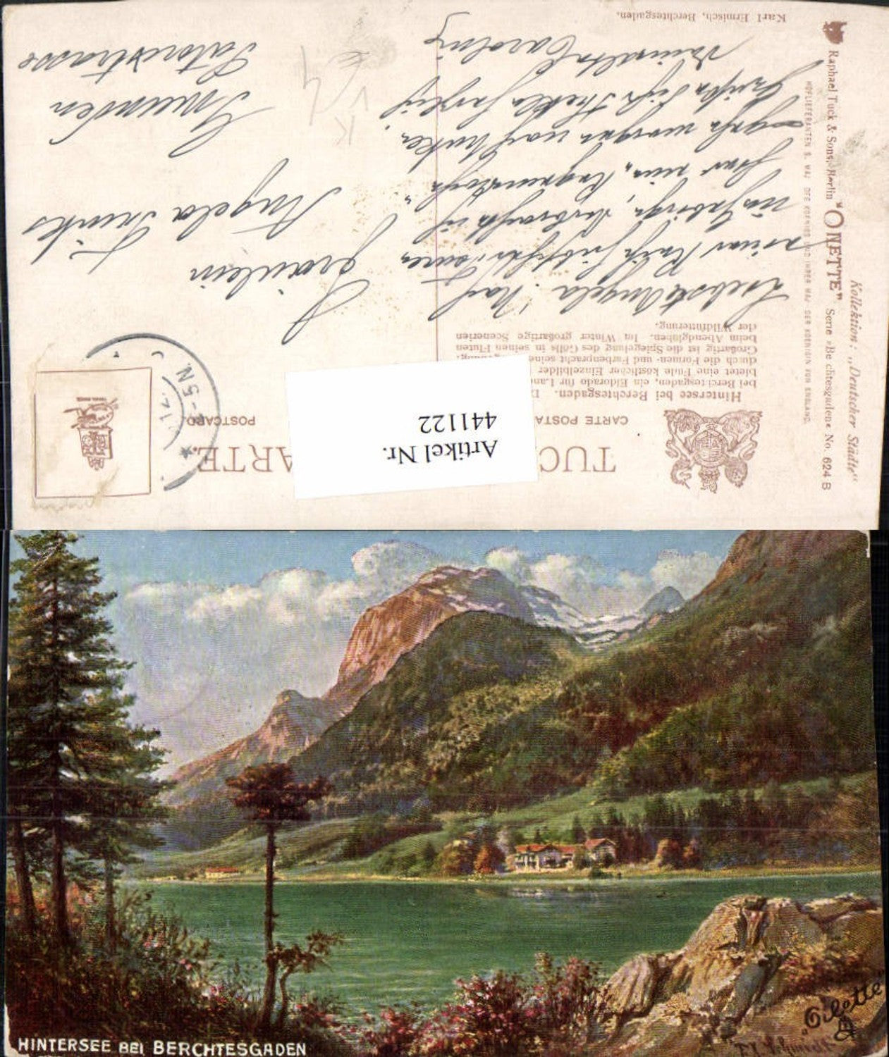 441122,Künstler AK F. A. Schmiedt Hintersee See b. Berchtesgaden pub Raphael Tuck 624