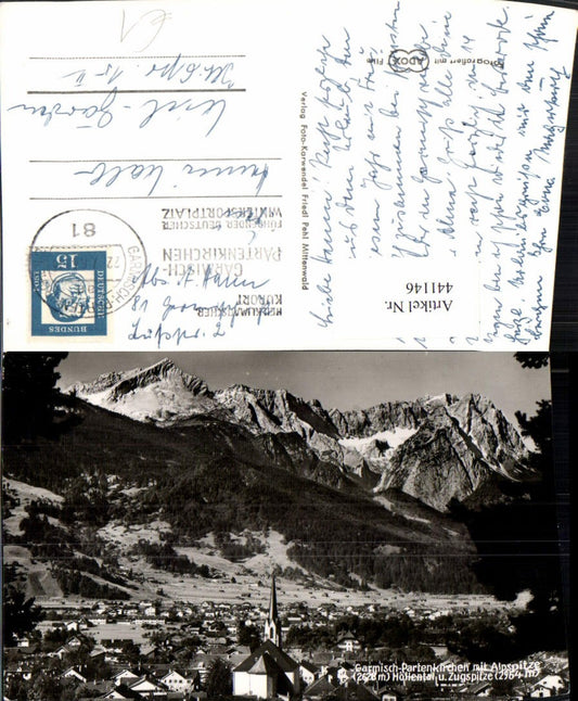 441146,Garmisch-Partenkirchen Totale m. Alpspitze Bergkulisse
