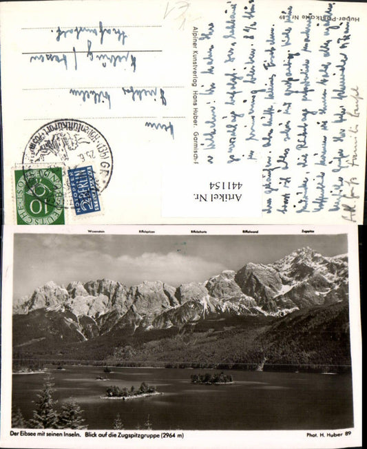441154,Eibsee See b. Grainau m. Zugspitze Bergkulisse pub H. Huber 89