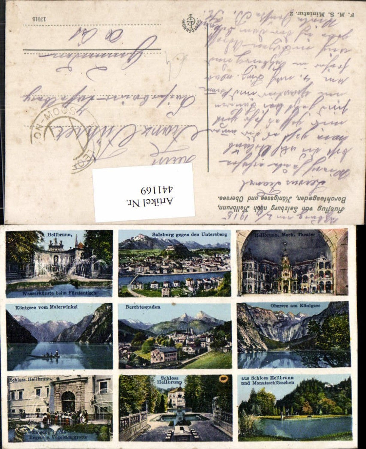 441169,Berchtesgaden Totale Obersee Königssee Schloss Hellbrunn Mehrbildkarte