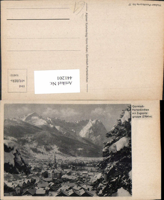 441201,Garmisch-Partenkirchen Totale m. Zugspitze Bergkulisse Winterbild pub Huber 17