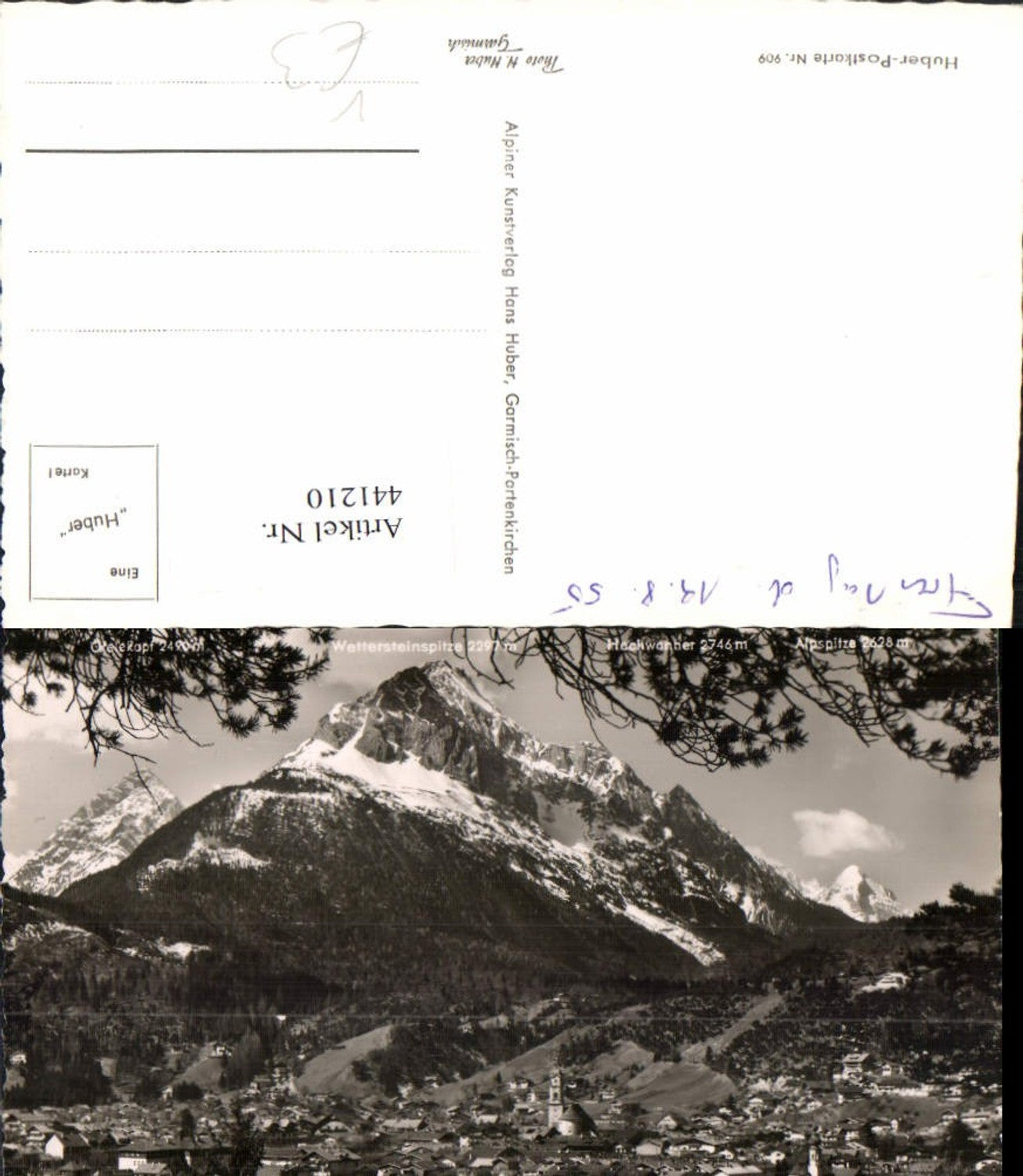 441210,Mittenwald Totale geg. Wetterstein Bergkulisse pub H. Huber 909