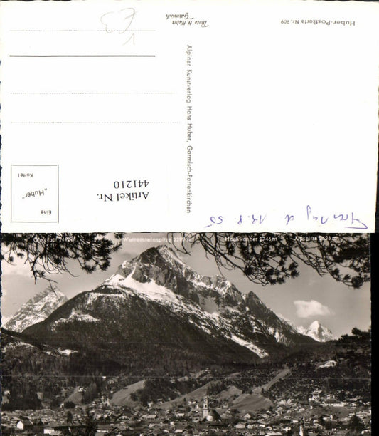 441210,Mittenwald Totale geg. Wetterstein Bergkulisse pub H. Huber 909