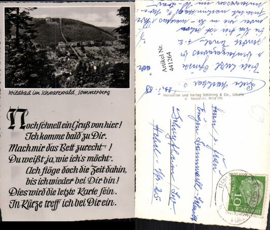 441264, Wildbad in the Black Forest, total view with Sommerberg (text)