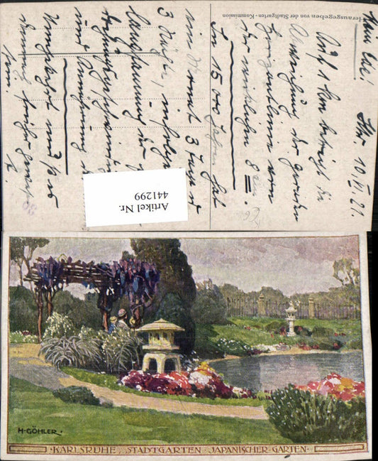 441299, Artist AK H. Göhler Karlsruhe City Garden Japanese Garden