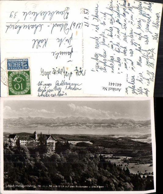 441441,Schloss Heiligenberg m. Bodensee u. Alpen Bergkulisse