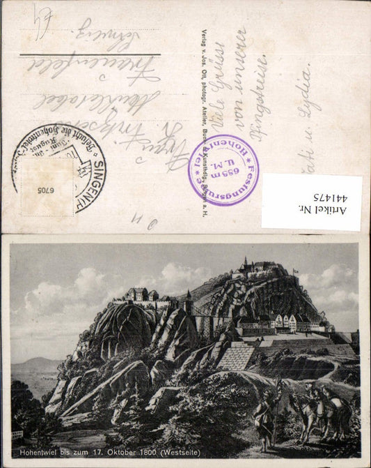 441475, Artist AK Hohentwiel Fortress near Singen