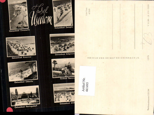 441495,Usedom Stränder Koserow Kölpinsee Bansin Ückeritz Mehrbildkarte pub VEB