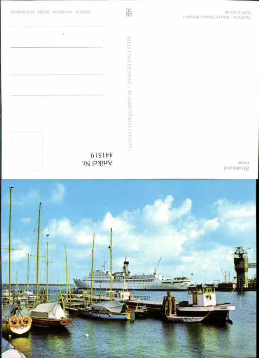 441519,Stralsund Hafen Schiff Dampfer Boote pub VEB
