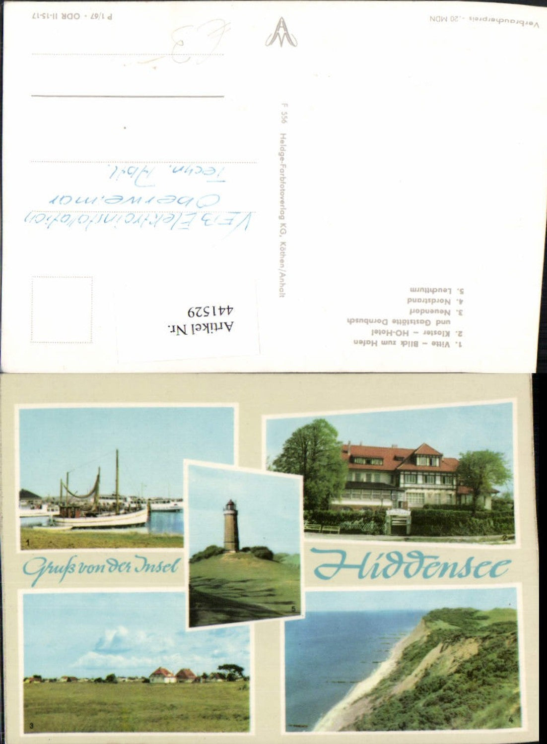 441529,Hiddensee Vitte Hafen Kloster Neuendorf Leuchtturm Mehrbildkarte