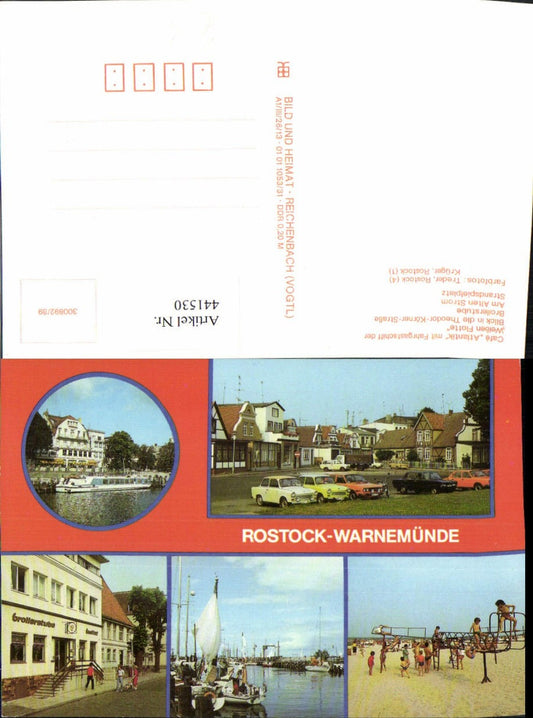 441530,Rostock Warnemünde Strand Spielplatz Broilerstube Hafen Mehrbildkarte pub VEB