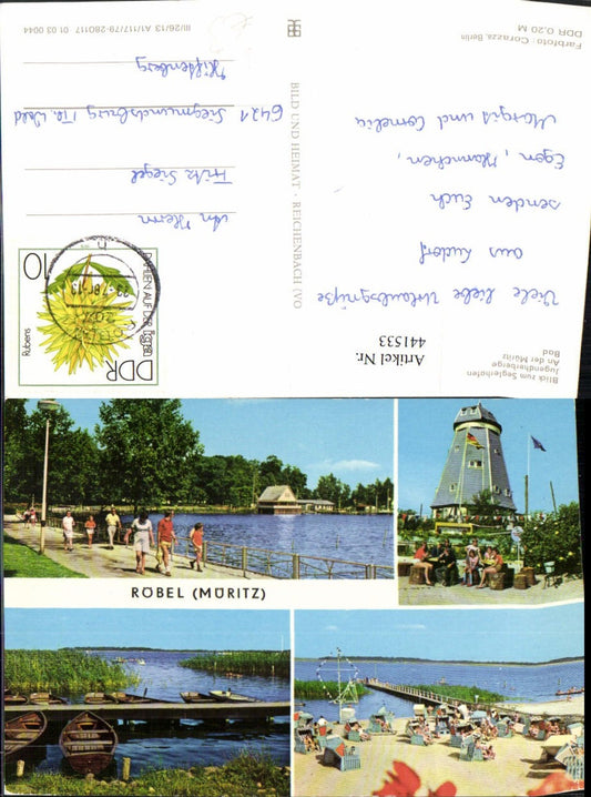 441533,Röbel Müritz Seglerhafen Badestrand Boote Mehrbildkarte pub VEB